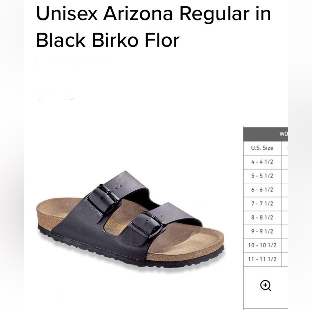 Unisex Arizona Regular in Black Birko Flor size : 45/29/M13 - Picture 4 of 7